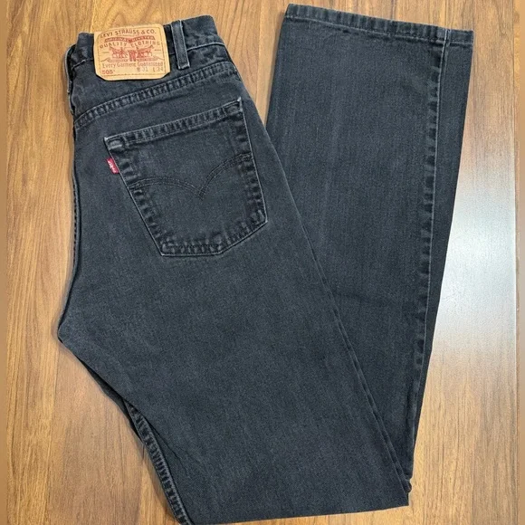 Vintage Levi's 505 Regular Fit Charcoal Straight Jeans Size W31 L34 - Picture 2 of 13